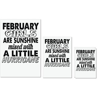                       UDNAG Untearable Waterproof Stickers 155GSM 'Girls | february girls' A4 x 1pc, A5 x 1pc & A6 x 2pc                                              