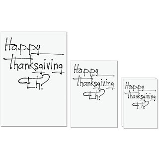                       UDNAG Untearable Waterproof Stickers 155GSM '| happy thanksgiving eh' A4 x 1pc, A5 x 1pc & A6 x 2pc                                              