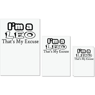                       UDNAG Untearable Waterproof Stickers 155GSM 'Zodiac Sign Leo | i'm a leo that's my excuse' A4 x 1pc, A5 x 1pc & A6 x 2pc                                              
