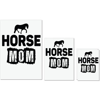                       UDNAG Untearable Waterproof Stickers 155GSM 'Mummy | horse mom' A4 x 1pc, A5 x 1pc & A6 x 2pc                                              