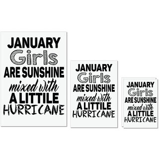                       UDNAG Untearable Waterproof Stickers 155GSM 'Girl | january girls are sunshine mixed with' A4 x 1pc, A5 x 1pc & A6 x 2pc                                              