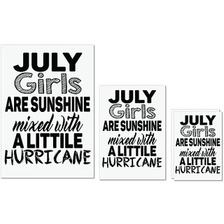                       UDNAG Untearable Waterproof Stickers 155GSM 'Girls | july girls are sunshine mixed with' A4 x 1pc, A5 x 1pc & A6 x 2pc                                              