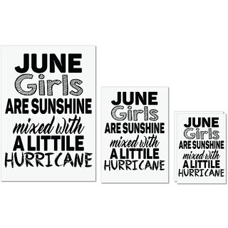                       UDNAG Untearable Waterproof Stickers 155GSM 'Girls | june girls are sunshine mixed with' A4 x 1pc, A5 x 1pc & A6 x 2pc                                              