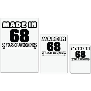                       UDNAG Untearable Waterproof Stickers 155GSM 'Awesomeness | made in 69' A4 x 1pc, A5 x 1pc & A6 x 2pc                                              