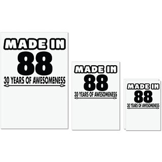 UDNAG Untearable Waterproof Stickers 155GSM 'Awesomeness | made in 88' A4 x 1pc, A5 x 1pc & A6 x 2pc UDNAG Untearable Waterproof Stickers 155GSM 'Awesomeness | made in 88' A4 x 1pc, A5 x 1pc & A6 x 2pc