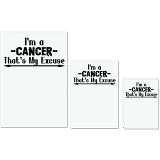 UDNAG Untearable Waterproof Stickers 155GSM 'Cancer | i'm a -cancer- that's my excuse' A4 x 1pc, A5 x 1pc & A6 x 2pc UDNAG Untearable Waterproof Stickers 155GSM 'Cancer | i'm a -cancer- that's my excuse' A4 x 1pc, A5 x 1pc & A6 x 2pc