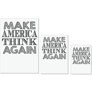 UDNAG Untearable Waterproof Stickers 155GSM 'USA | make america think again' A4 x 1pc, A5 x 1pc & A6 x 2pc UDNAG Untearable Waterproof Stickers 155GSM 'USA | make america think again' A4 x 1pc, A5 x 1pc & A6 x 2pc
