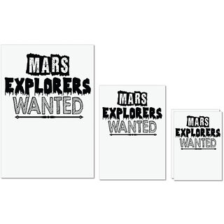                       UDNAG Untearable Waterproof Stickers 155GSM 'Mars | mars explorees wanted' A4 x 1pc, A5 x 1pc & A6 x 2pc                                              