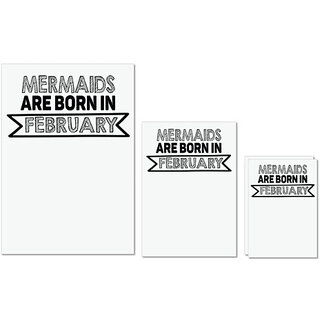 UDNAG Untearable Waterproof Stickers 155GSM 'February Birthday | mermaids are bron in' A4 x 1pc, A5 x 1pc & A6 x 2pc UDNAG Untearable Waterproof Stickers 155GSM 'February Birthday | mermaids are bron in' A4 x 1pc, A5 x 1pc & A6 x 2pc