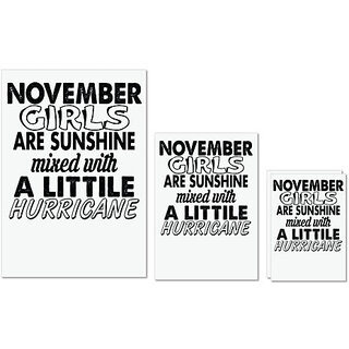                       UDNAG Untearable Waterproof Stickers 155GSM 'Girls, November | november girls' A4 x 1pc, A5 x 1pc & A6 x 2pc                                              