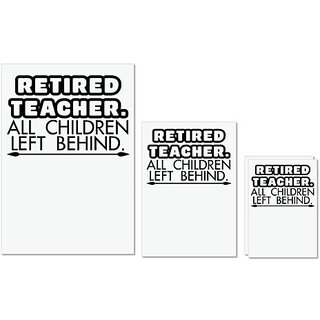                       UDNAG Untearable Waterproof Stickers 155GSM 'Teacher student | retired teacher' A4 x 1pc, A5 x 1pc & A6 x 2pc                                              