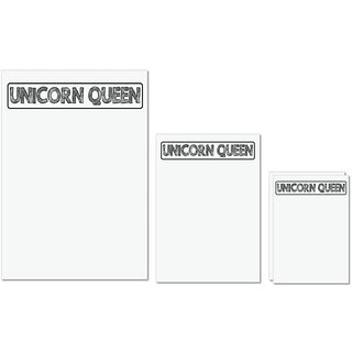                       UDNAG Untearable Waterproof Stickers 155GSM 'unicorn queen | unicorn queen' A4 x 1pc, A5 x 1pc & A6 x 2pc                                              