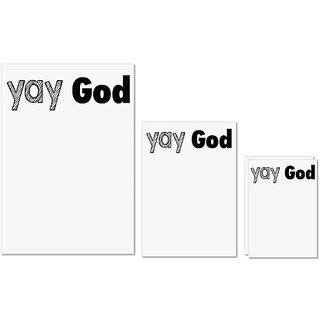                       UDNAG Untearable Waterproof Stickers 155GSM '| yay ..' A4 x 1pc, A5 x 1pc & A6 x 2pc                                              