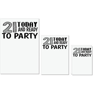 UDNAG Untearable Waterproof Stickers 155GSM 'Party | 21 today and ready to party' A4 x 1pc, A5 x 1pc & A6 x 2pc UDNAG Untearable Waterproof Stickers 155GSM 'Party | 21 today and ready to party' A4 x 1pc, A5 x 1pc & A6 x 2pc