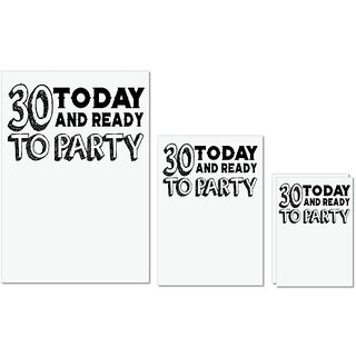 UDNAG Untearable Waterproof Stickers 155GSM 'Party | 30 today and ready to party' A4 x 1pc, A5 x 1pc & A6 x 2pc UDNAG Untearable Waterproof Stickers 155GSM 'Party | 30 today and ready to party' A4 x 1pc, A5 x 1pc & A6 x 2pc