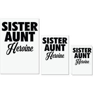                       UDNAG Untearable Waterproof Stickers 155GSM 'Sister, Aunt | sister aunt heroine' A4 x 1pc, A5 x 1pc & A6 x 2pc                                              