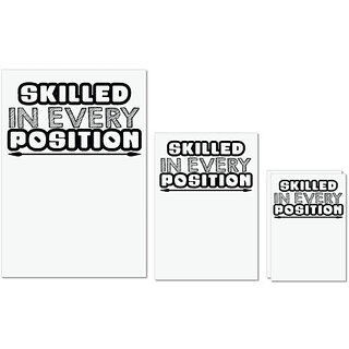                       UDNAG Untearable Waterproof Stickers 155GSM 'Position | skilled in every position 2' A4 x 1pc, A5 x 1pc & A6 x 2pc                                              