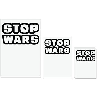 UDNAG Untearable Waterproof Stickers 155GSM 'Wars | stop wars' A4 x 1pc, A5 x 1pc & A6 x 2pc UDNAG Untearable Waterproof Stickers 155GSM 'Wars | stop wars' A4 x 1pc, A5 x 1pc & A6 x 2pc