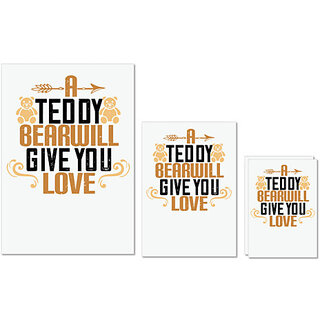 UDNAG Untearable Waterproof Stickers 155GSM 'Teddy Bear | A teddy bear will give you love' A4 x 1pc, A5 x 1pc & A6 x 2pc UDNAG Untearable Waterproof Stickers 155GSM 'Teddy Bear | A teddy bear will give you love' A4 x 1pc, A5 x 1pc & A6 x 2pc