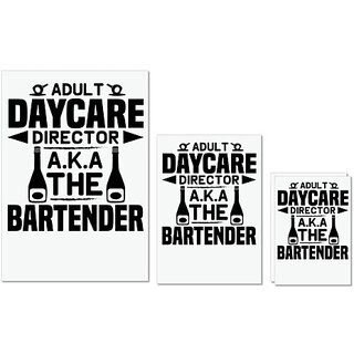                       UDNAG Untearable Waterproof Stickers 155GSM 'Bartender | 1 Adult' A4 x 1pc, A5 x 1pc & A6 x 2pc                                              