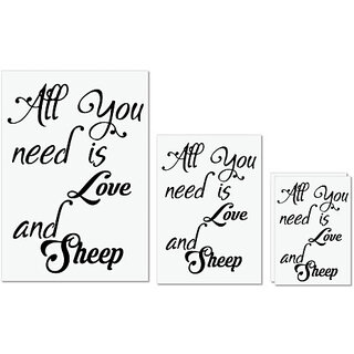                       UDNAG Untearable Waterproof Stickers 155GSM 'Love Sheep | all you need is love and sheep' A4 x 1pc, A5 x 1pc & A6 x 2pc                                              