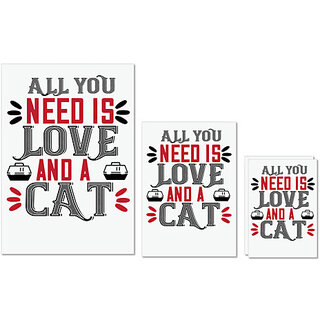 UDNAG Untearable Waterproof Stickers 155GSM 'Cat | ll you need is love' A4 x 1pc, A5 x 1pc & A6 x 2pc UDNAG Untearable Waterproof Stickers 155GSM 'Cat | ll you need is love' A4 x 1pc, A5 x 1pc & A6 x 2pc