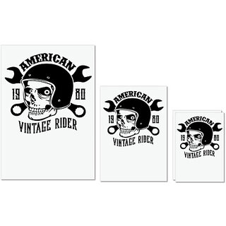 UDNAG Untearable Waterproof Stickers 155GSM 'Vintage Rider | American vintage' A4 x 1pc, A5 x 1pc & A6 x 2pc UDNAG Untearable Waterproof Stickers 155GSM 'Vintage Rider | American vintage' A4 x 1pc, A5 x 1pc & A6 x 2pc
