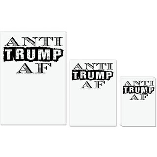                       UDNAG Untearable Waterproof Stickers 155GSM 'Trump | anti trump af' A4 x 1pc, A5 x 1pc & A6 x 2pc                                              