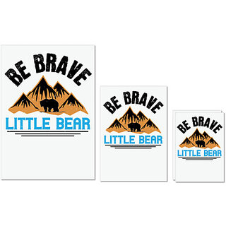                       UDNAG Untearable Waterproof Stickers 155GSM 'Bear Brave | e brave little bear' A4 x 1pc, A5 x 1pc & A6 x 2pc                                              