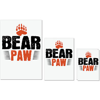                       UDNAG Untearable Waterproof Stickers 155GSM 'Paw | Bear paw' A4 x 1pc, A5 x 1pc & A6 x 2pc                                              