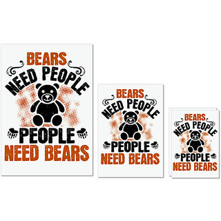 UDNAG Untearable Waterproof Stickers 155GSM 'Bear | Bears need people. People need bears' A4 x 1pc, A5 x 1pc & A6 x 2pc UDNAG Untearable Waterproof Stickers 155GSM 'Bear | Bears need people. People need bears' A4 x 1pc, A5 x 1pc & A6 x 2pc