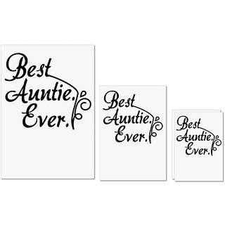                       UDNAG Untearable Waterproof Stickers 155GSM 'Auntie | best auntie. ever' A4 x 1pc, A5 x 1pc & A6 x 2pc                                              
