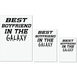                       UDNAG Untearable Waterproof Stickers 155GSM 'Boyfriend | best boyfriend in the galaxy' A4 x 1pc, A5 x 1pc & A6 x 2pc                                              