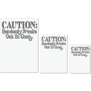 UDNAG Untearable Waterproof Stickers 155GSM 'Caution | caution randomly' A4 x 1pc, A5 x 1pc & A6 x 2pc UDNAG Untearable Waterproof Stickers 155GSM 'Caution | caution randomly' A4 x 1pc, A5 x 1pc & A6 x 2pc