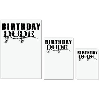                       UDNAG Untearable Waterproof Stickers 155GSM 'Birthday | birth day dude' A4 x 1pc, A5 x 1pc & A6 x 2pc                                              