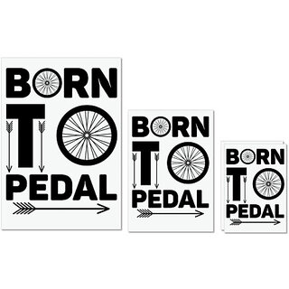                       UDNAG Untearable Waterproof Stickers 155GSM 'Pedal | Born to Pedal' A4 x 1pc, A5 x 1pc & A6 x 2pc                                              