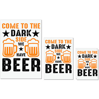                       UDNAG Untearable Waterproof Stickers 155GSM 'Beer | Come To the dark Side We' A4 x 1pc, A5 x 1pc & A6 x 2pc                                              