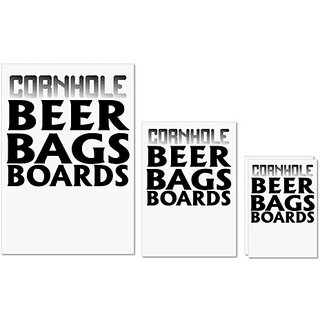                       UDNAG Untearable Waterproof Stickers 155GSM 'Beer | cornhole beer bags boards' A4 x 1pc, A5 x 1pc & A6 x 2pc                                              