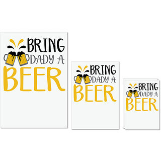                       UDNAG Untearable Waterproof Stickers 155GSM 'Beer | Bring a Dady Beer' A4 x 1pc, A5 x 1pc & A6 x 2pc                                              