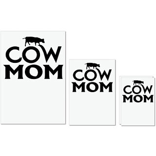                       UDNAG Untearable Waterproof Stickers 155GSM 'Mother | cow mom' A4 x 1pc, A5 x 1pc & A6 x 2pc                                              