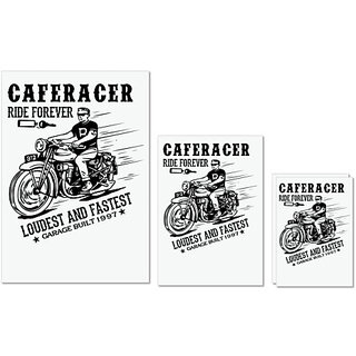                       UDNAG Untearable Waterproof Stickers 155GSM 'Rider | Cafe racer' A4 x 1pc, A5 x 1pc & A6 x 2pc                                              
