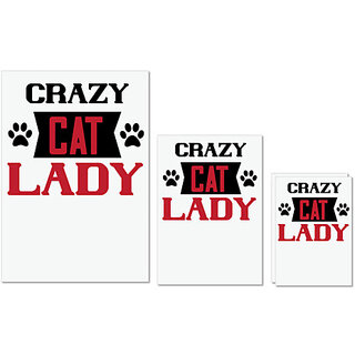 UDNAG Untearable Waterproof Stickers 155GSM 'Lady | crazy cat lady' A4 x 1pc, A5 x 1pc & A6 x 2pc UDNAG Untearable Waterproof Stickers 155GSM 'Lady | crazy cat lady' A4 x 1pc, A5 x 1pc & A6 x 2pc