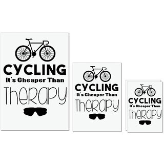                       UDNAG Untearable Waterproof Stickers 155GSM 'Cycling | ycling it's Cheaper' A4 x 1pc, A5 x 1pc & A6 x 2pc                                              