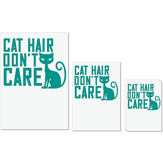                       UDNAG Untearable Waterproof Stickers 155GSM 'Cat | cat hair dont care' A4 x 1pc, A5 x 1pc & A6 x 2pc                                              