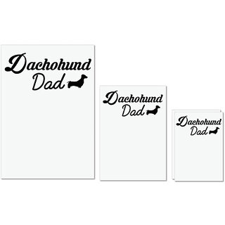                       UDNAG Untearable Waterproof Stickers 155GSM 'Father | dachohund dad' A4 x 1pc, A5 x 1pc & A6 x 2pc                                              