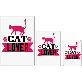                       UDNAG Untearable Waterproof Stickers 155GSM 'Cat | cat lover 01' A4 x 1pc, A5 x 1pc & A6 x 2pc                                              