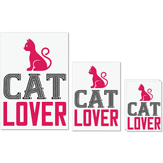                       UDNAG Untearable Waterproof Stickers 155GSM 'Cat | cat lover' A4 x 1pc, A5 x 1pc & A6 x 2pc                                              