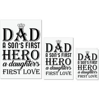                       UDNAG Untearable Waterproof Stickers 155GSM 'Father | Dad' A4 x 1pc, A5 x 1pc & A6 x 2pc                                              