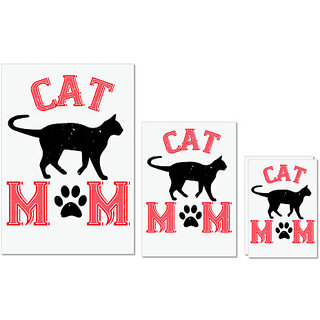                       UDNAG Untearable Waterproof Stickers 155GSM 'mother | cat mom,' A4 x 1pc, A5 x 1pc & A6 x 2pc                                              