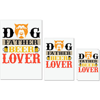 UDNAG Untearable Waterproof Stickers 155GSM 'Father, Beer | Dog Father Beer Lover' A4 x 1pc, A5 x 1pc & A6 x 2pc UDNAG Untearable Waterproof Stickers 155GSM 'Father, Beer | Dog Father Beer Lover' A4 x 1pc, A5 x 1pc & A6 x 2pc